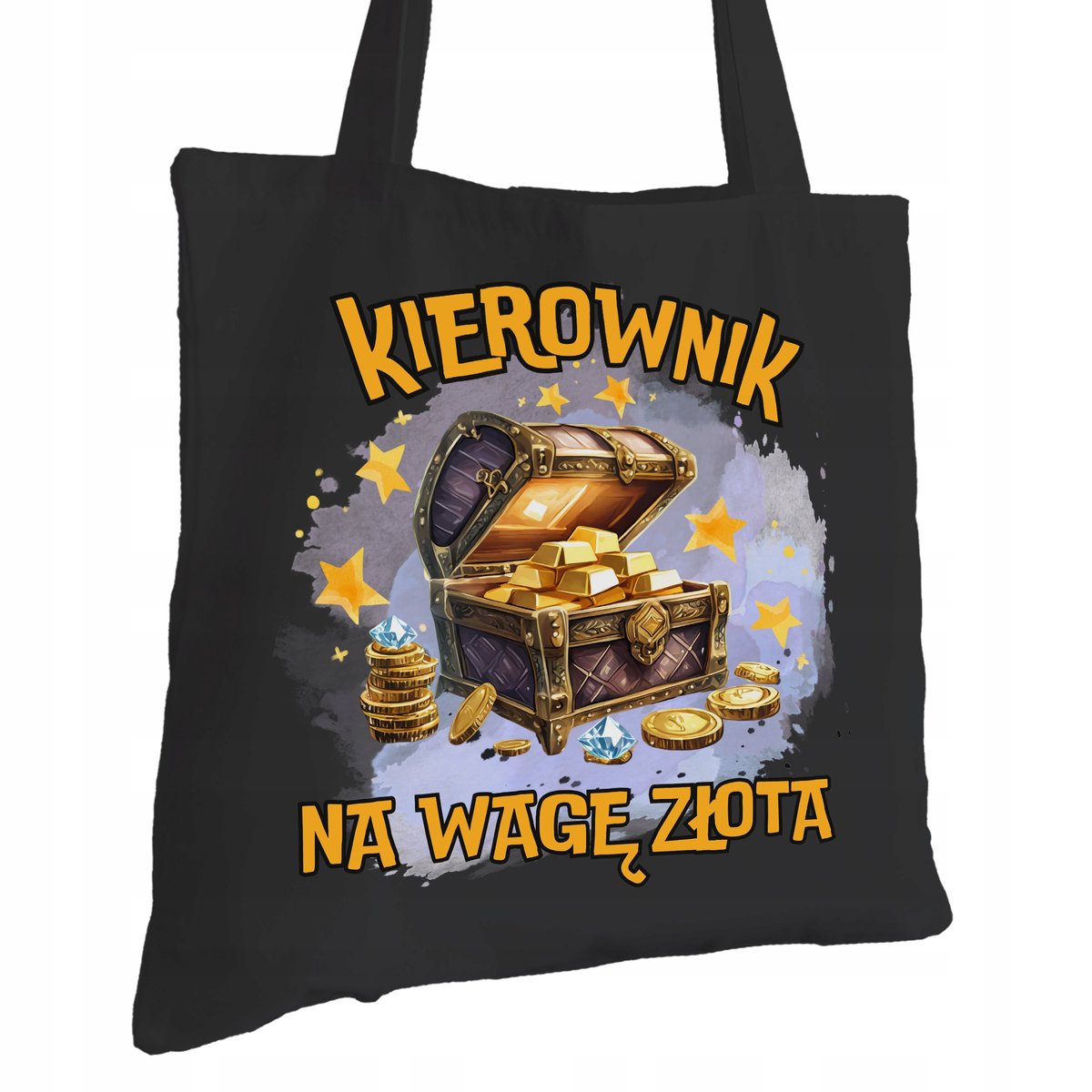 Torba Bawełniana dla Kierownika Czarna Na Prezent Ekologiczna Trwały Nadruk