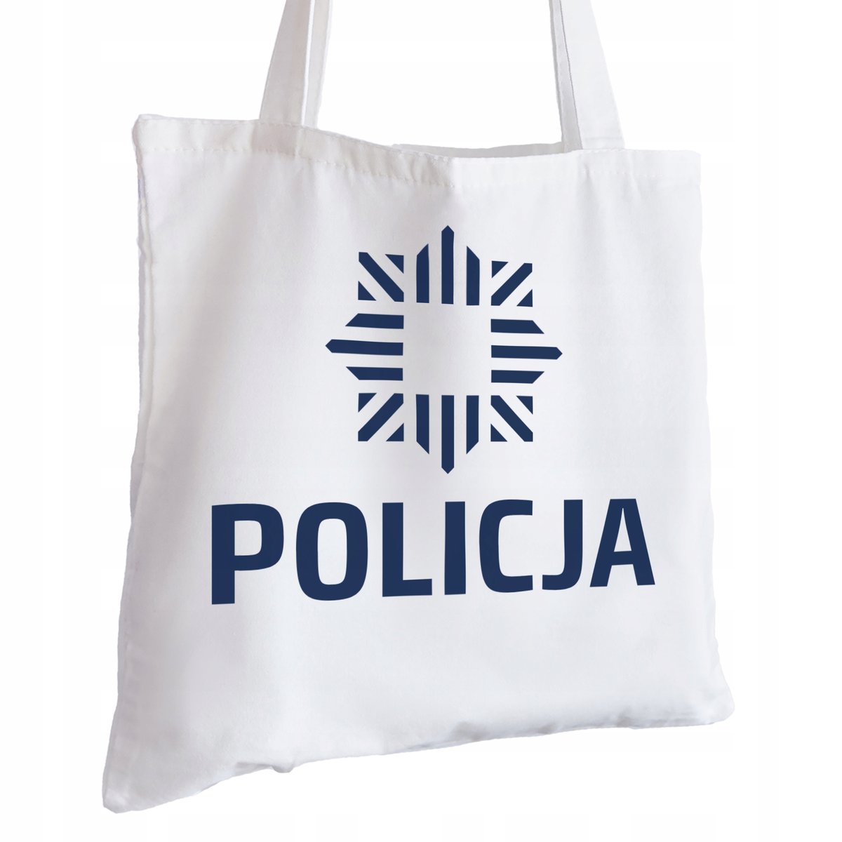 Torba Bawełniana biała dla Policjanta Na Prezent ekologiczna Trwały Nadruk