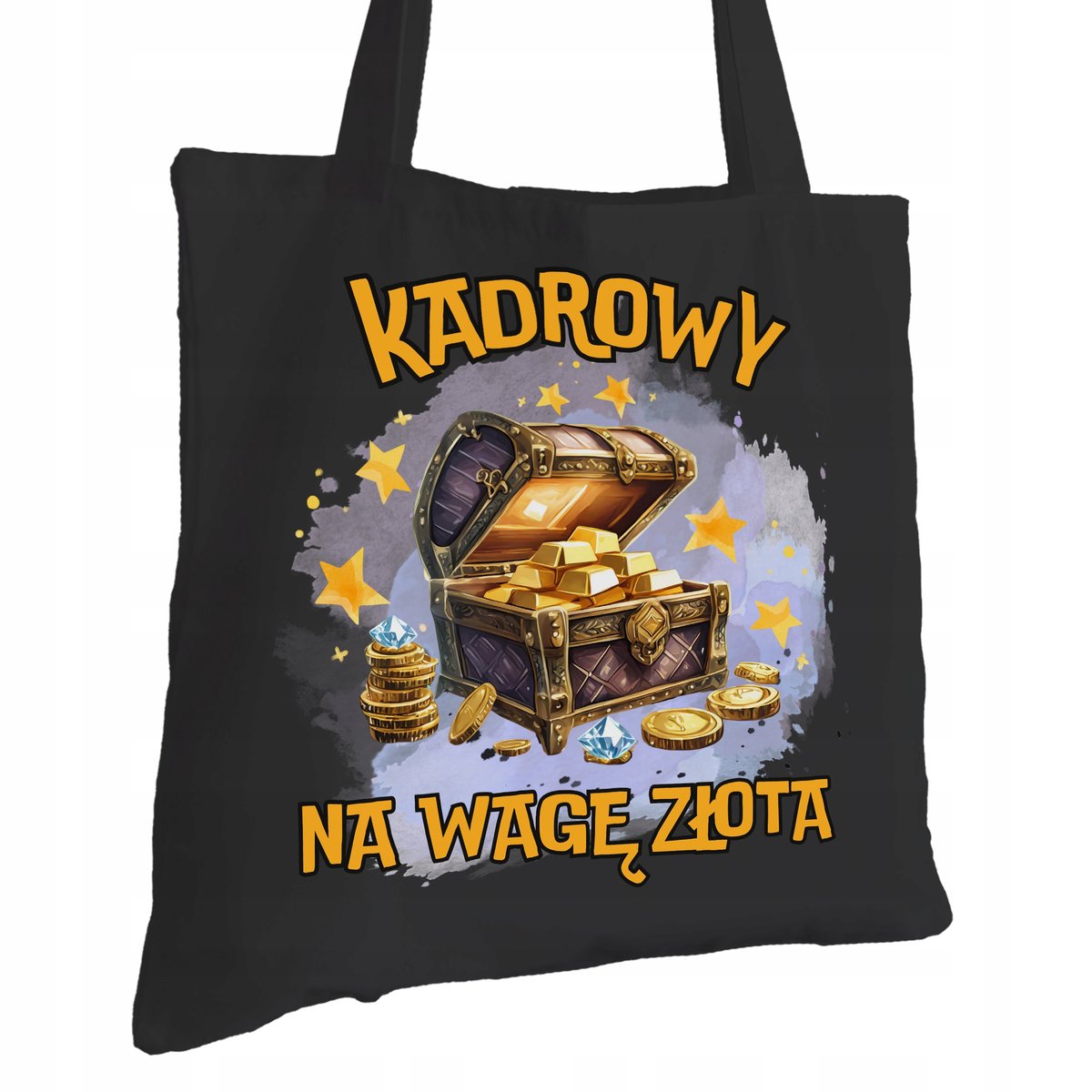 Torba Bawełniana dla Kadrowego Czarna Na Prezent Ekologiczna Trwały Nadruk