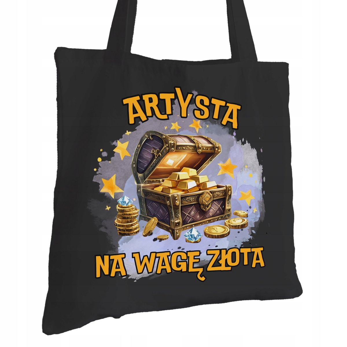 Torba Bawełniana dla Artysty Czarna Na Prezent ekologiczna Trwały Nadruk