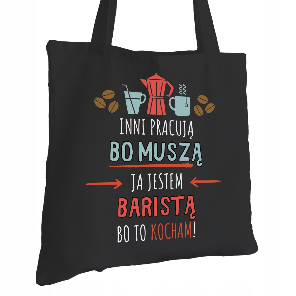 Torba Bawełniana dla Baristy Czarna Na Prezent ekologiczna Trwały Nadruk