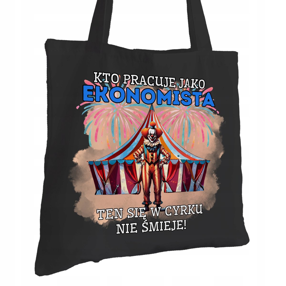 Torba Bawełniana dla Ekonomisty Czarna Na Prezent ekologiczna Trwały Nadruk
