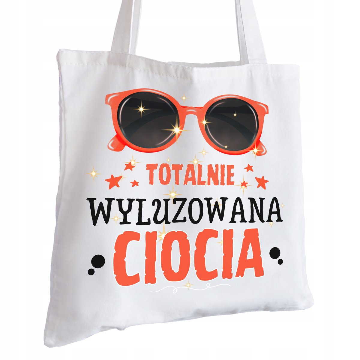 Torba Bawełniana biała dla Cioci Na Prezent ekologiczna Trwały Nadruk