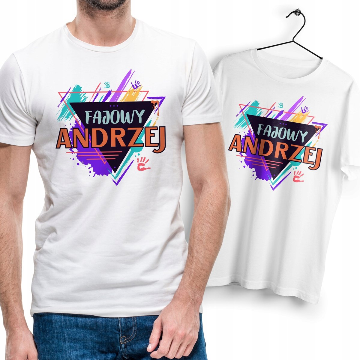 Koszulka Męska Biała Dla Andrzeja T-Shirt Podkoszulek Nadruk Na Prezent