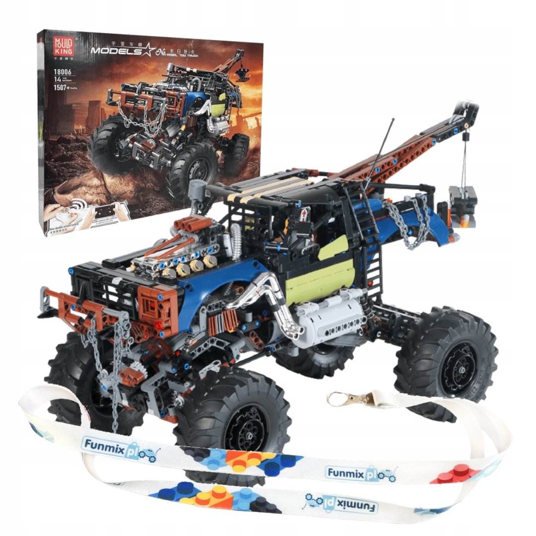 KLOCKI POJAZD REBEL TRUCK ZDALNIE STEROWANY 1507el. MOULD KING 18006 PILOT