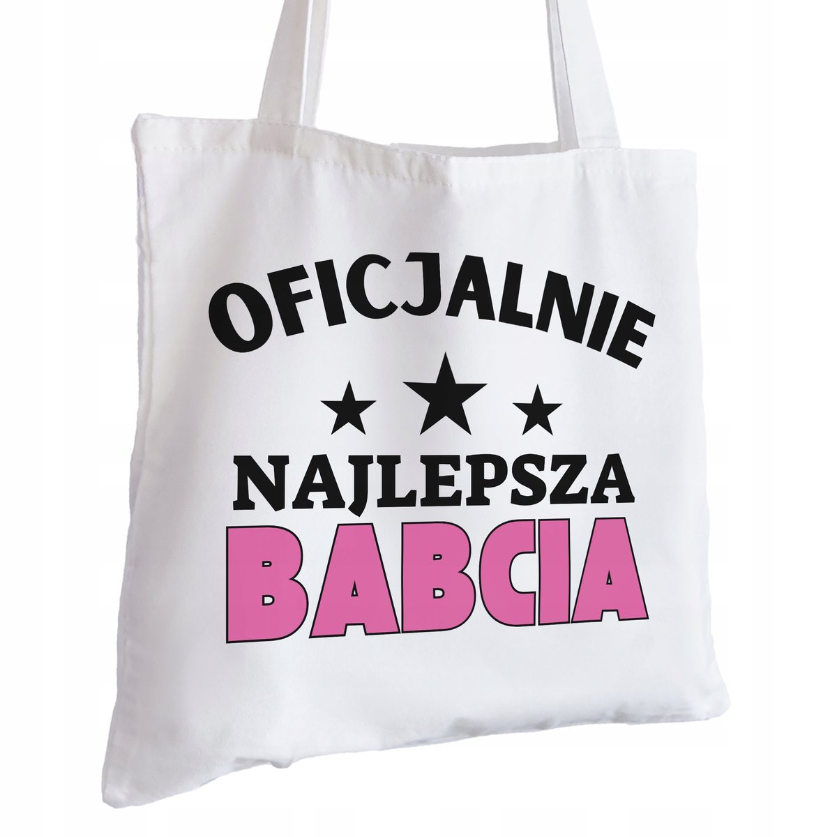 Torba Bawełniana biała dla Babci Na Prezent ekologiczna Trwały Nadruk