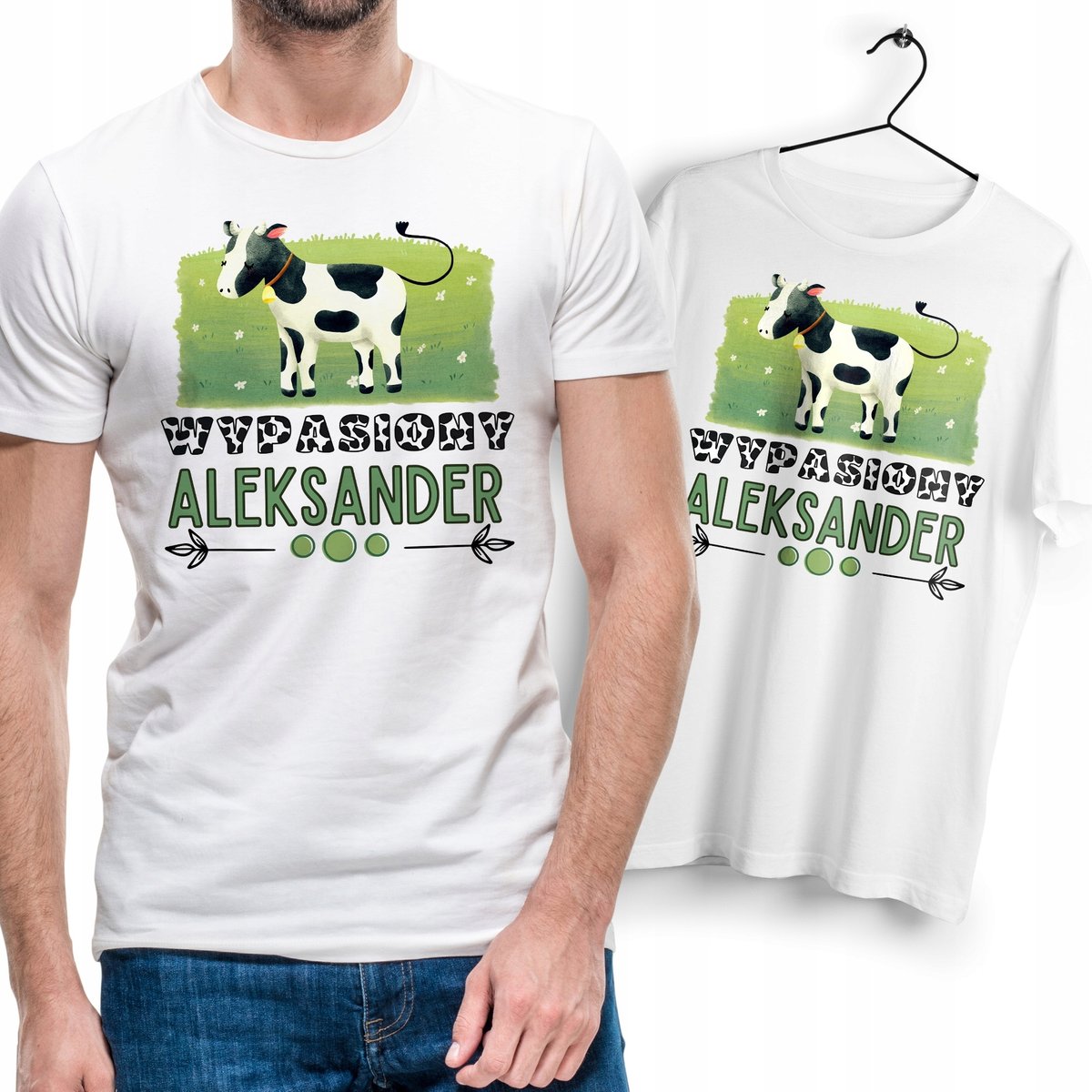 Koszulka Męska Biała Dla Aleksandra T-Shirt Podkoszulek Nadruk Na Prezent