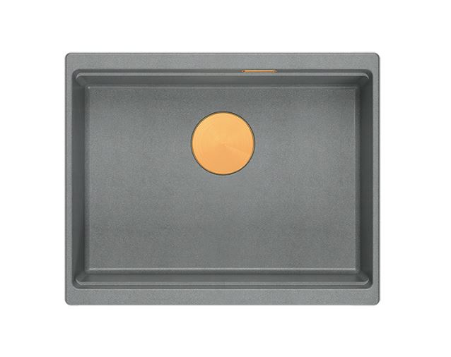 Quadron Logan 100 Zlewozmywak granitowy jednokomorowy 56x45 cm szary/miedziany HQJ6045U5_PVDC1_U