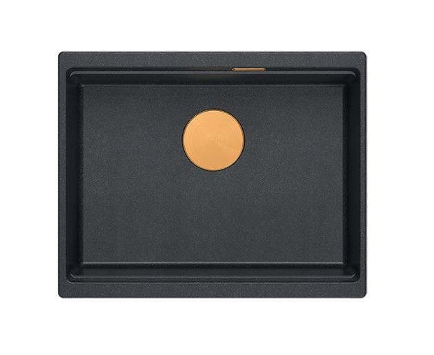 Quadron Logan 100 Zlewozmywak granitowy jednokomorowy 56x45 cm grafitowy/miedziany HQJ6045U8_PVDC1_U