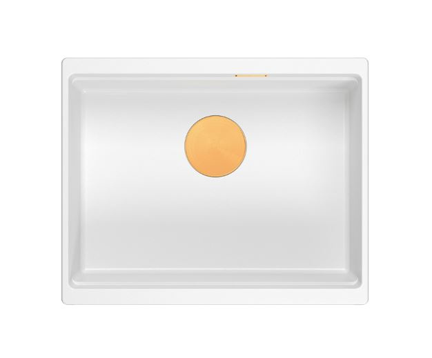 Quadron Logan 100 Zlewozmywak granitowy jednokomorowy 56x45 cm biały/miedziany HQJ6045U1_PVDC1_U
