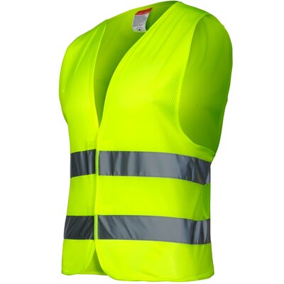 Kamizelka Siatkowa Z Pasami Odblask., Żółta, 2XL