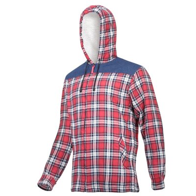 LAHTI PRO Koszula flanelowa robocza ocieplana z kożuszkiem w kratę L41807 3XL