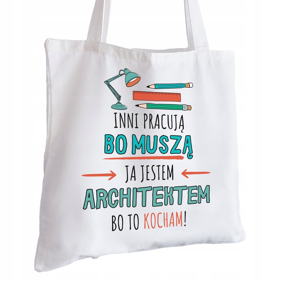 Torba Bawełniana biała dla Architekta Na Prezent ekologiczna Trwały Nadruk