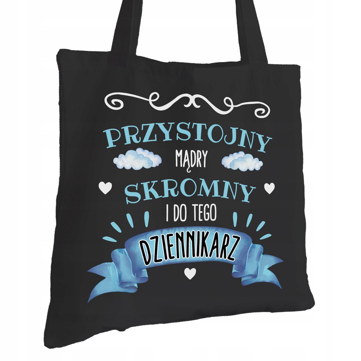 Torba Bawełniana dla Dziennikarza Czarna Prezent ekologiczna Trwały Nadruk