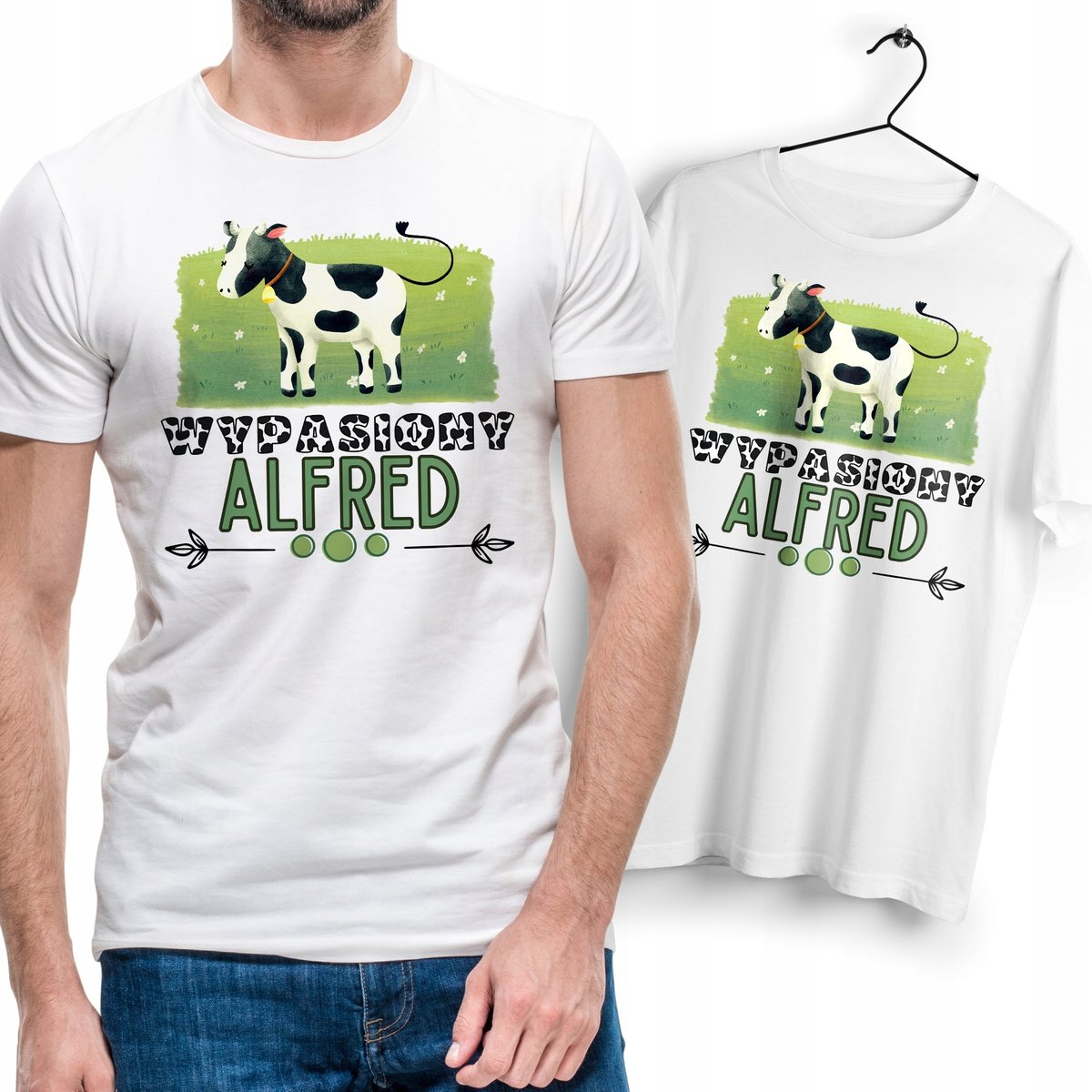 Koszulka Męska Biała Dla Alfreda T-Shirt Podkoszulek Nadruk Na Prezent