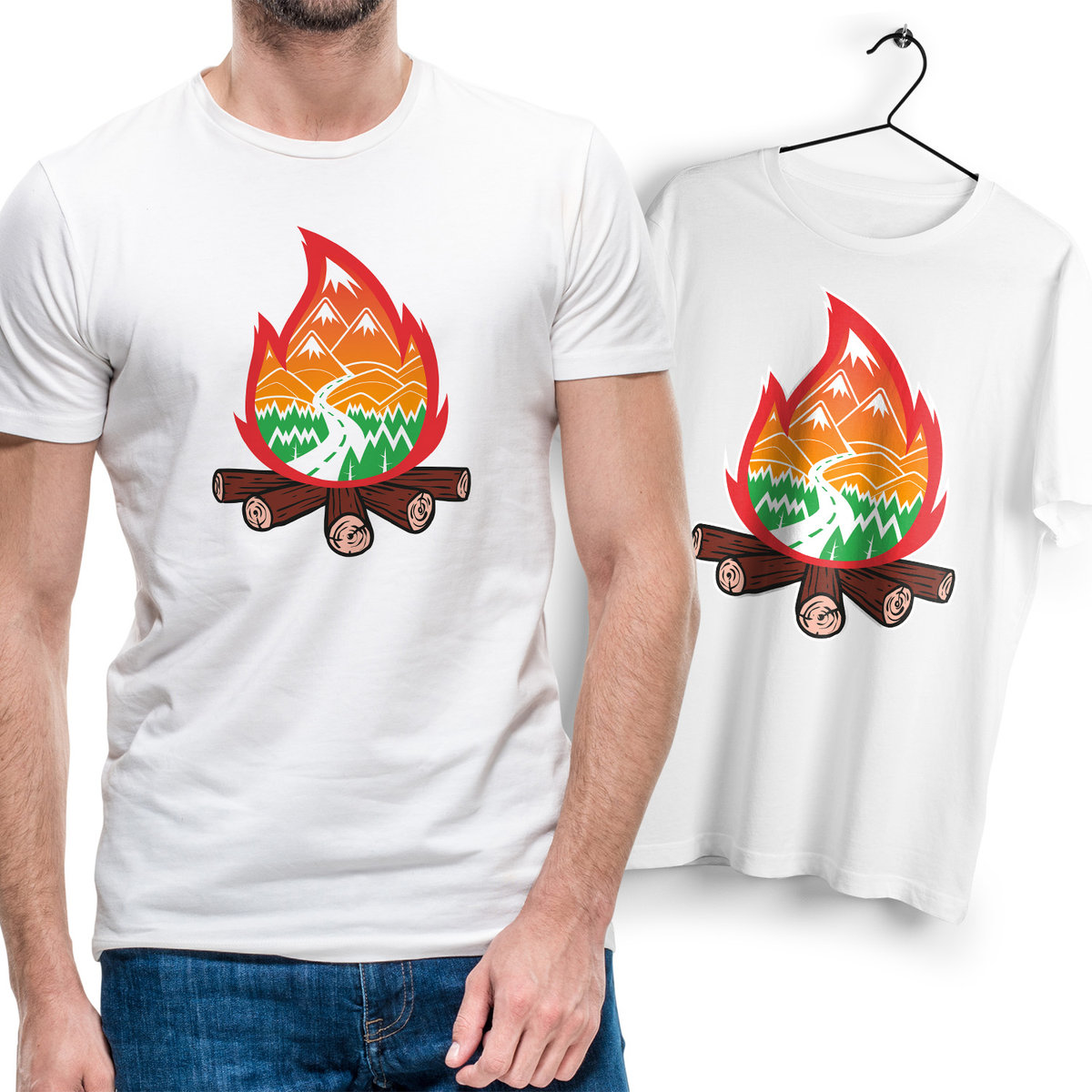 T-Shirt Podkoszulek Męski Outdoor living camping kemping góry Na Prezent