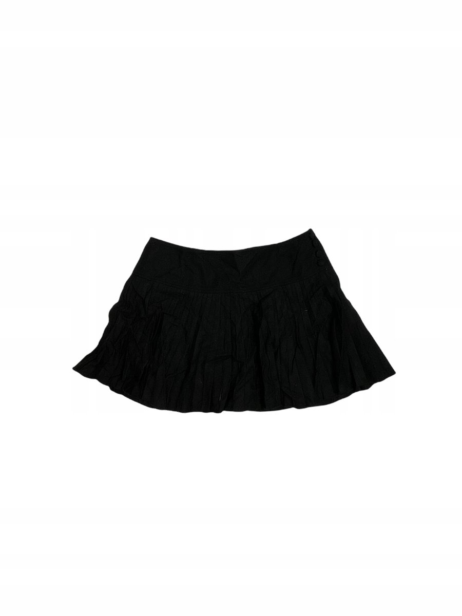 Czarna materiałowa spódnica mini damska H&M S