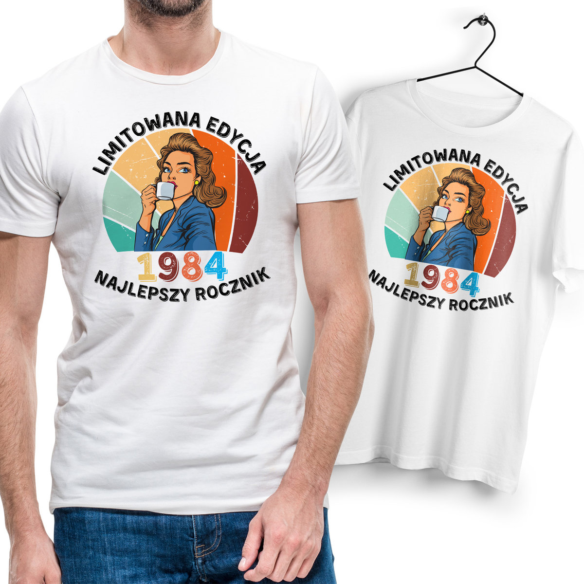 Prezent Na 40 30 18 Urodziny Koszulka Męska Biała Wybór Trwałego Nadruku