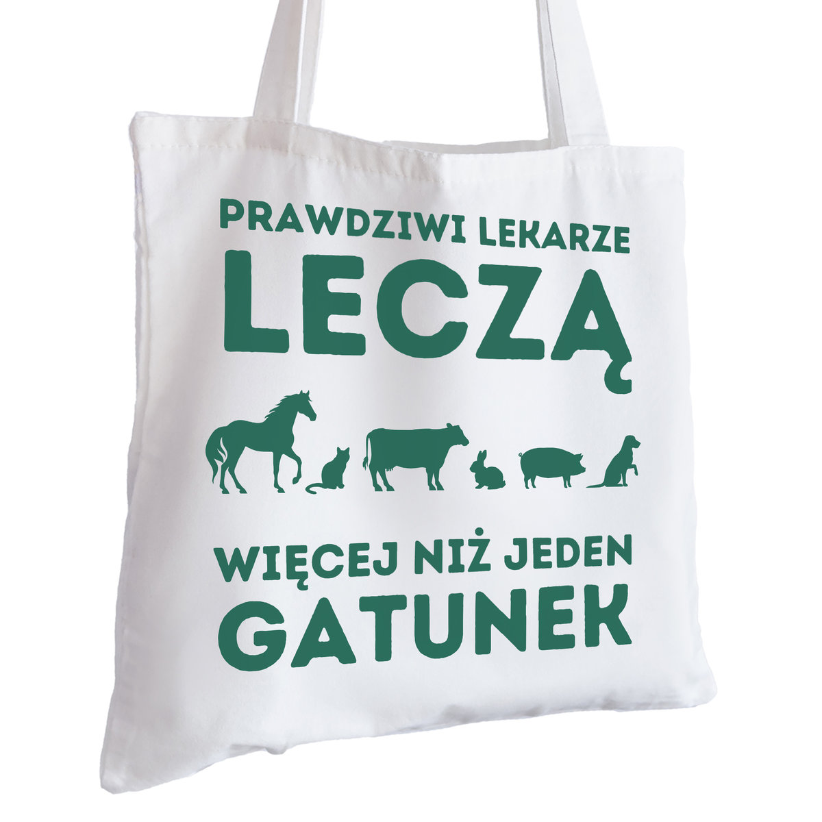 Torba Bawełniana biała dla Weterynarza Na Prezent ekologiczna Trwały Nadruk