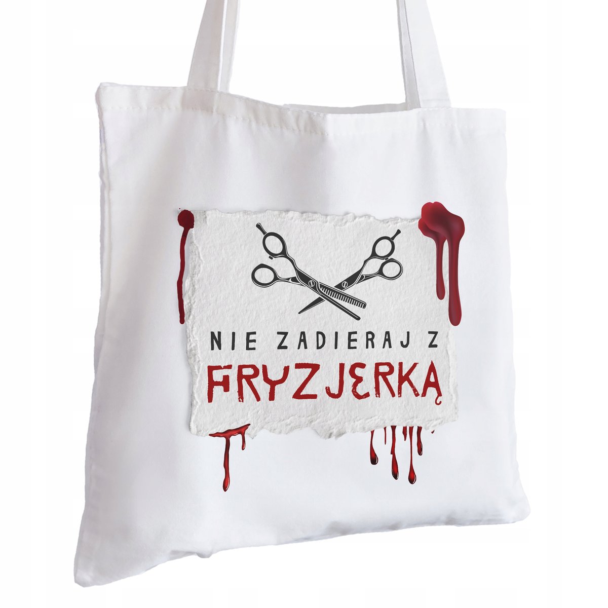 Torba Bawełniana biała dla Fryzjerki Na Prezent ekologiczna Trwały Nadruk