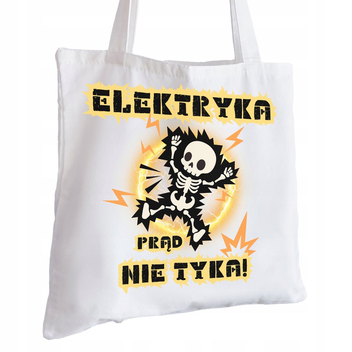 Torba Bawełniana biała dla Elektryka Na Prezent ekologiczna Trwały Nadruk