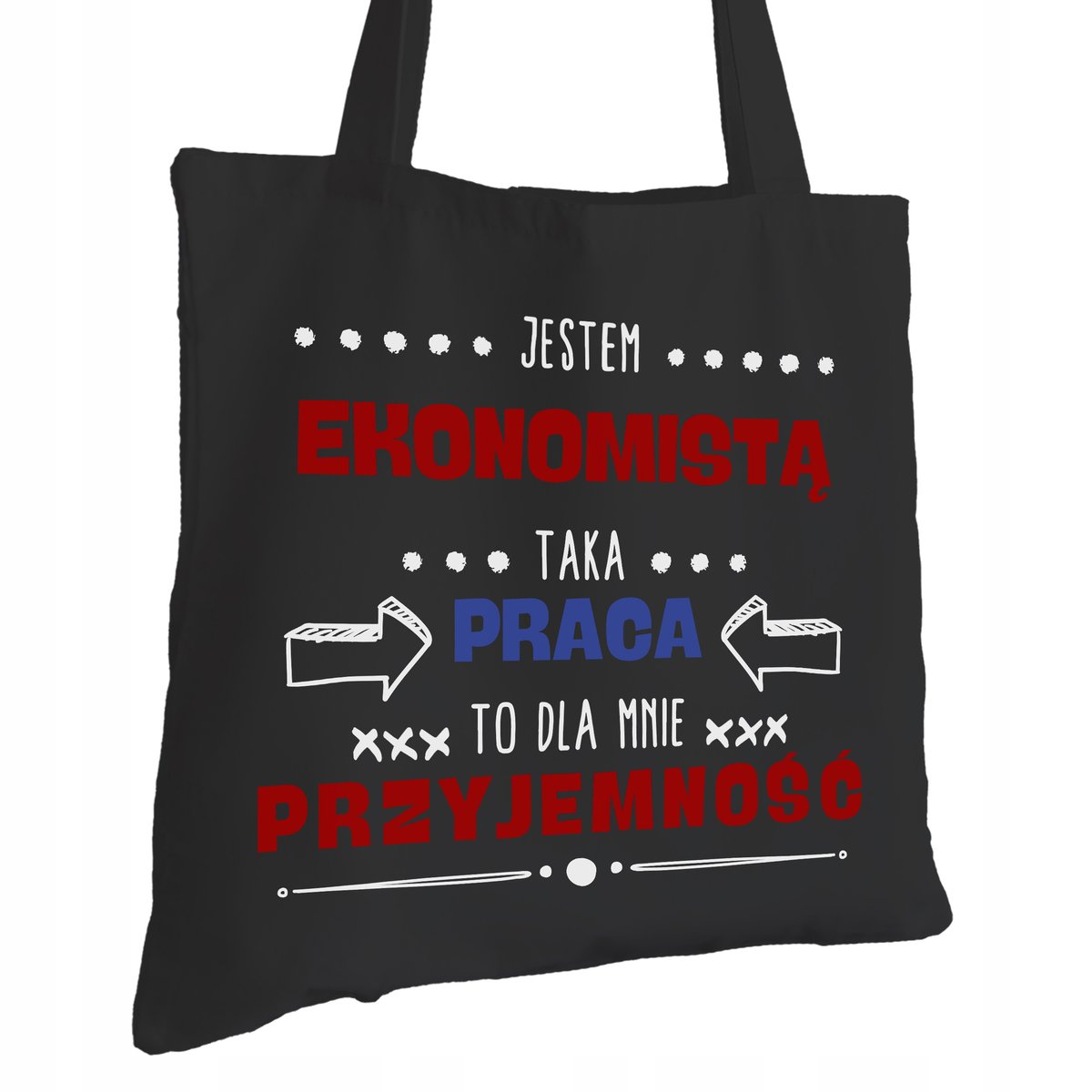 Torba Bawełniana dla Ekonomisty Czarna Na Prezent ekologiczna Trwały Nadruk