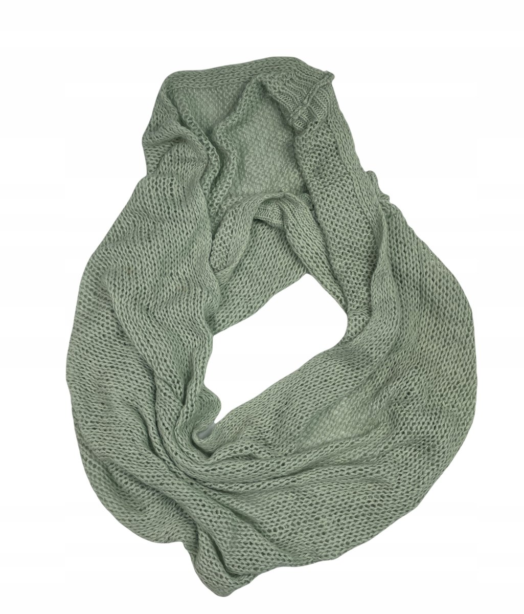 Seledynowy ażurowy komin damski 100x85