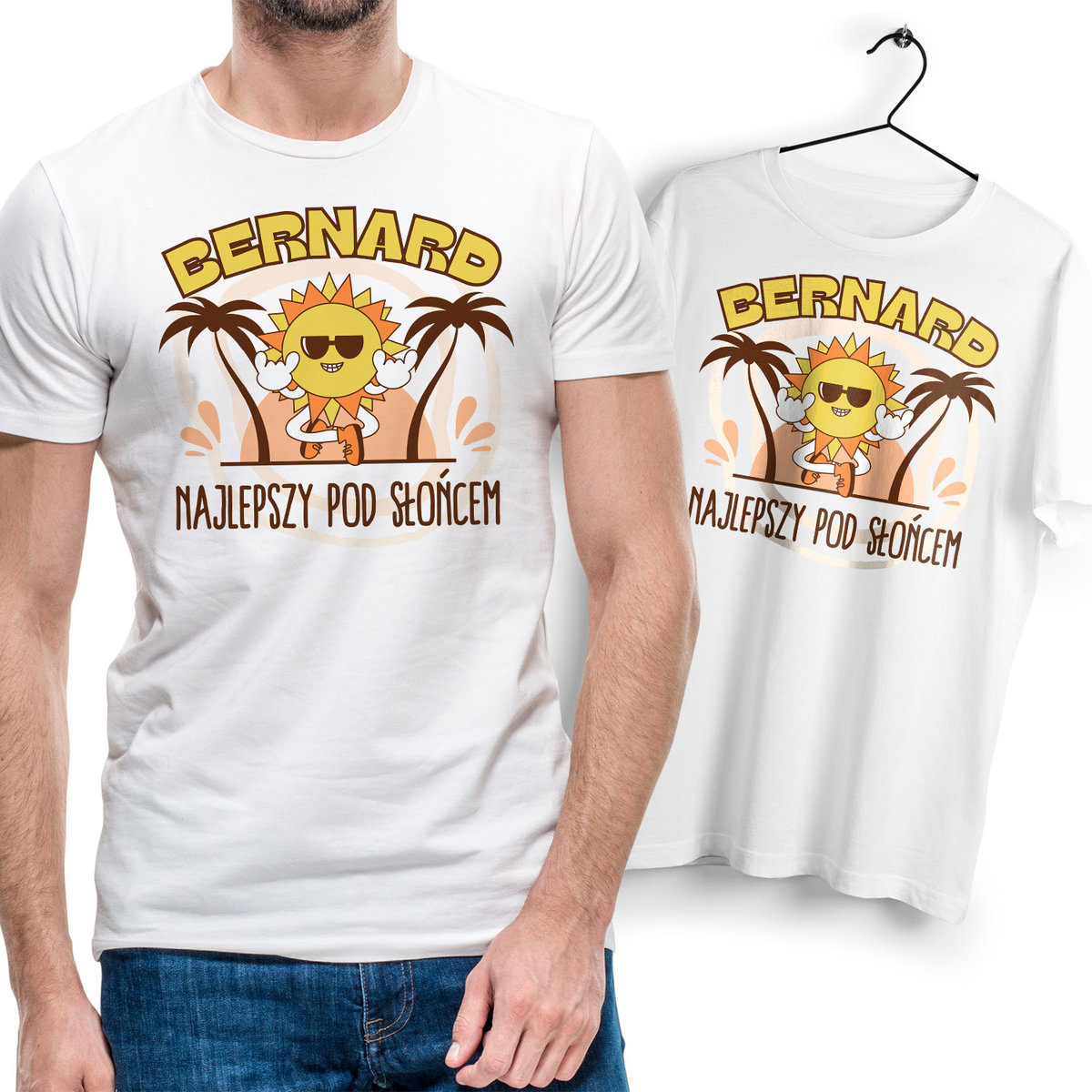 Koszulka Męska Biała Dla Bernarda T-Shirt Podkoszulek Nadruk Na Prezent