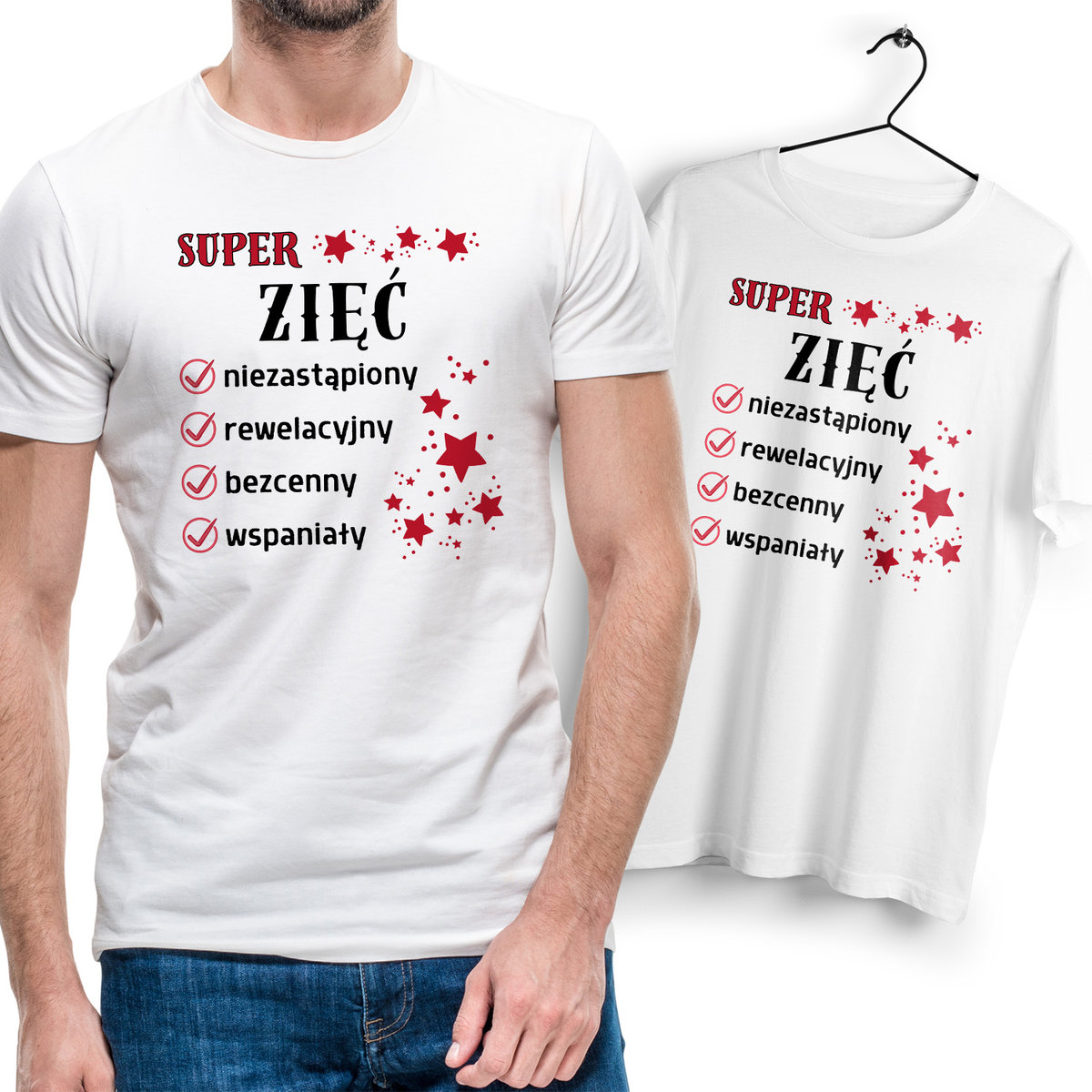 T-Shirt męski biały dla Zięcia Zięć Na Prezent Urodziny Imieniny śmieszny