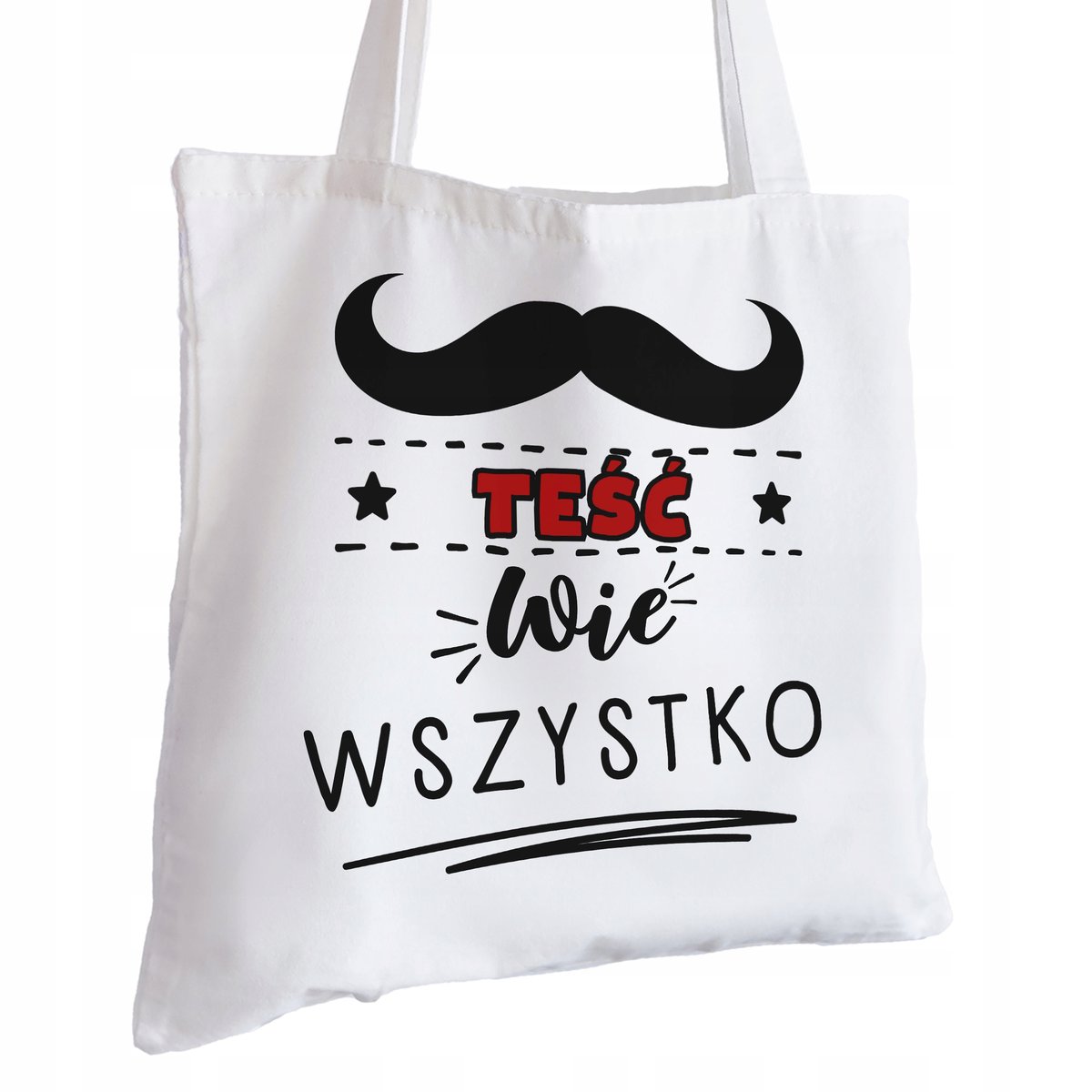 Torba Bawełniana biała dla Teścia Na Prezent ekologiczna Trwały Nadruk