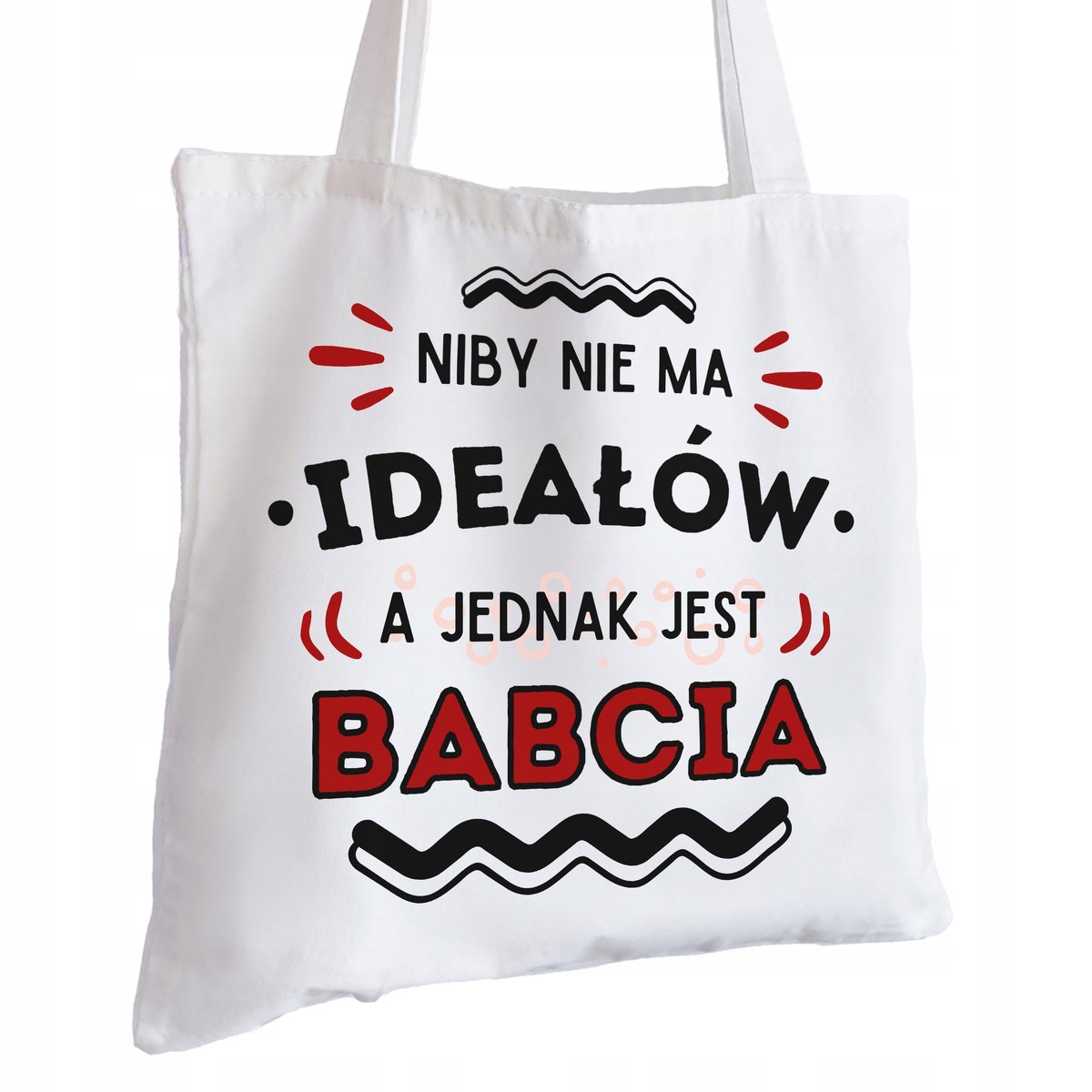Torba Bawełniana biała dla Babci Na Prezent ekologiczna Trwały Nadruk