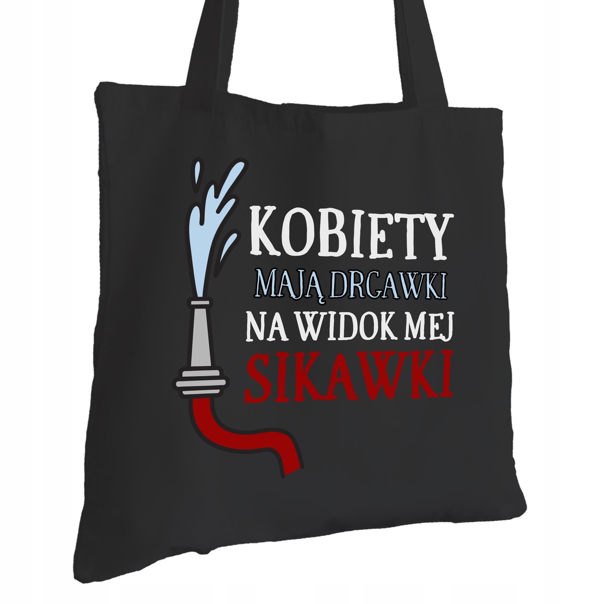 Torba Bawełniana dla Strażaka Czarna Na Prezent ekologiczna Trwały Nadruk