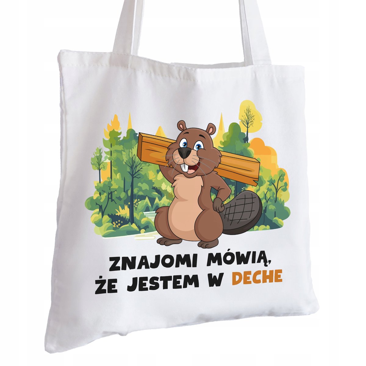 Torba Bawełniana biała dla Stolarza Na Prezent ekologiczna Trwały Nadruk