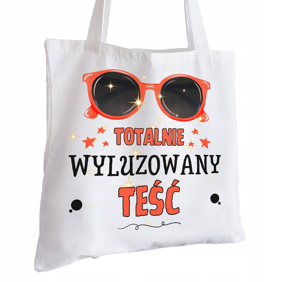 Torba Bawełniana biała dla Teścia Na Prezent ekologiczna Trwały Nadruk