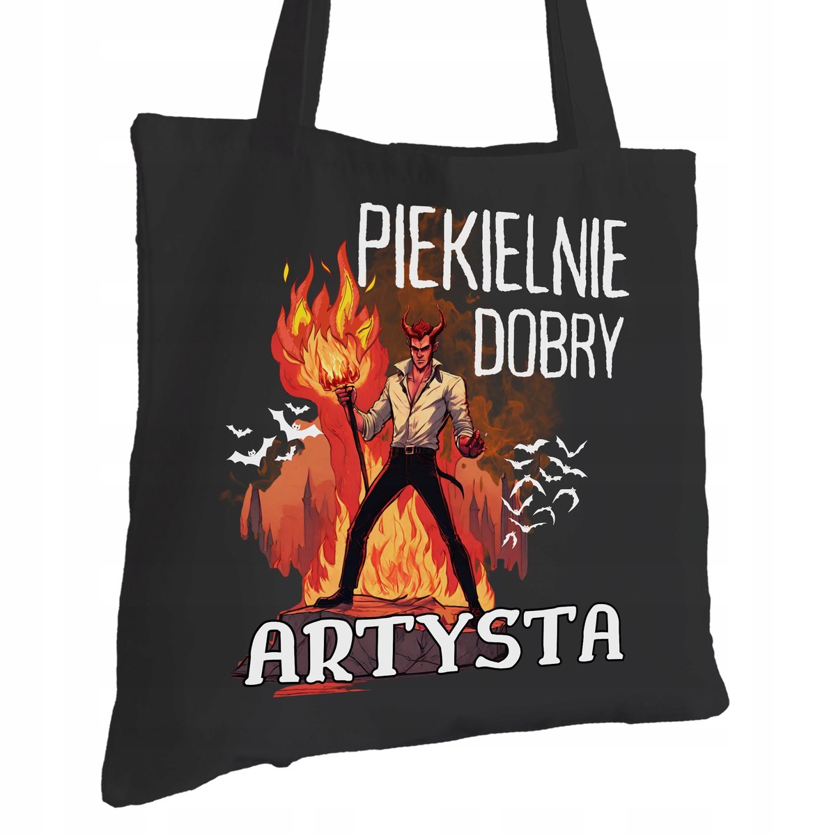 Torba Bawełniana dla Artysty Czarna Na Prezent ekologiczna Trwały Nadruk