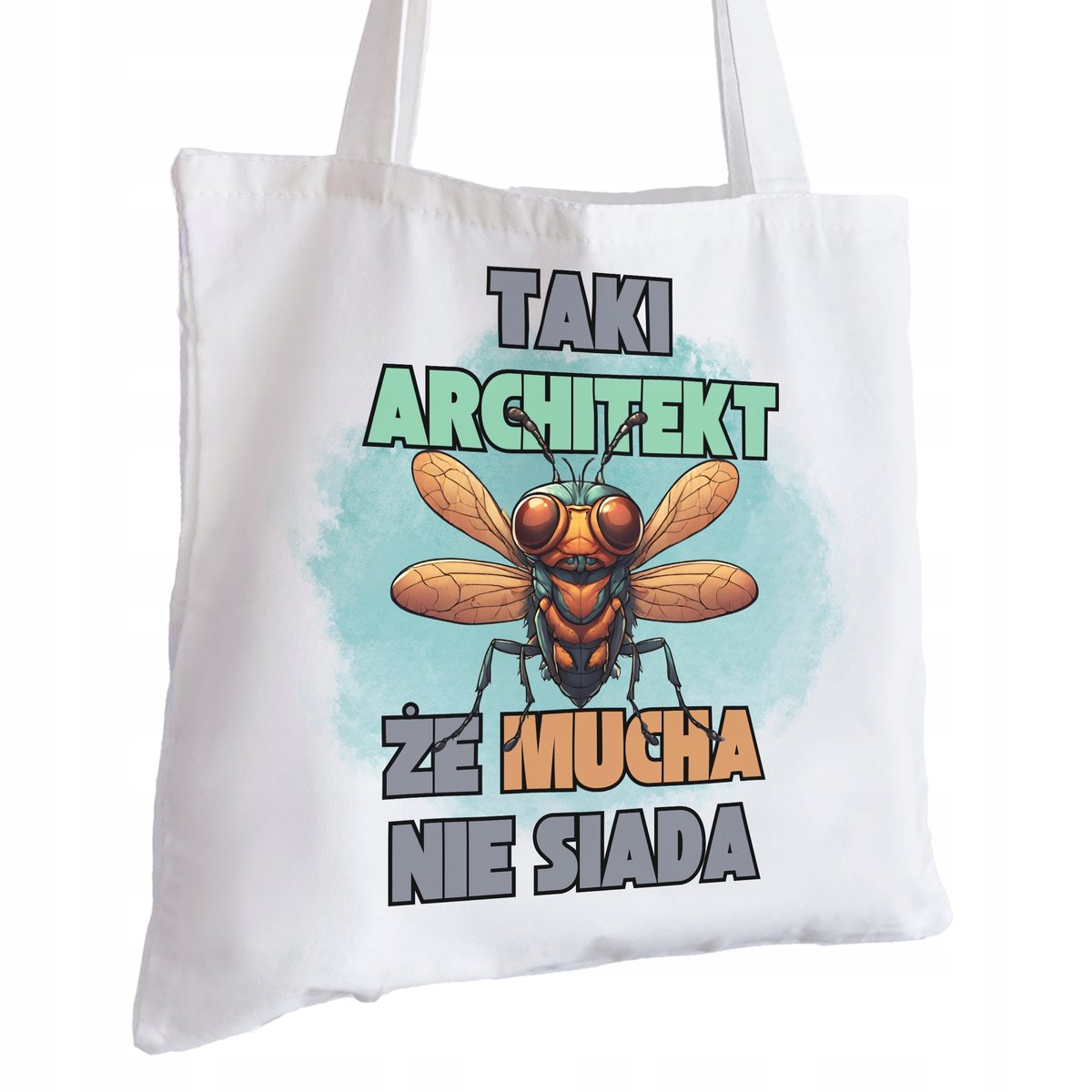 Torba Bawełniana biała dla Architekta Na Prezent ekologiczna Trwały Nadruk