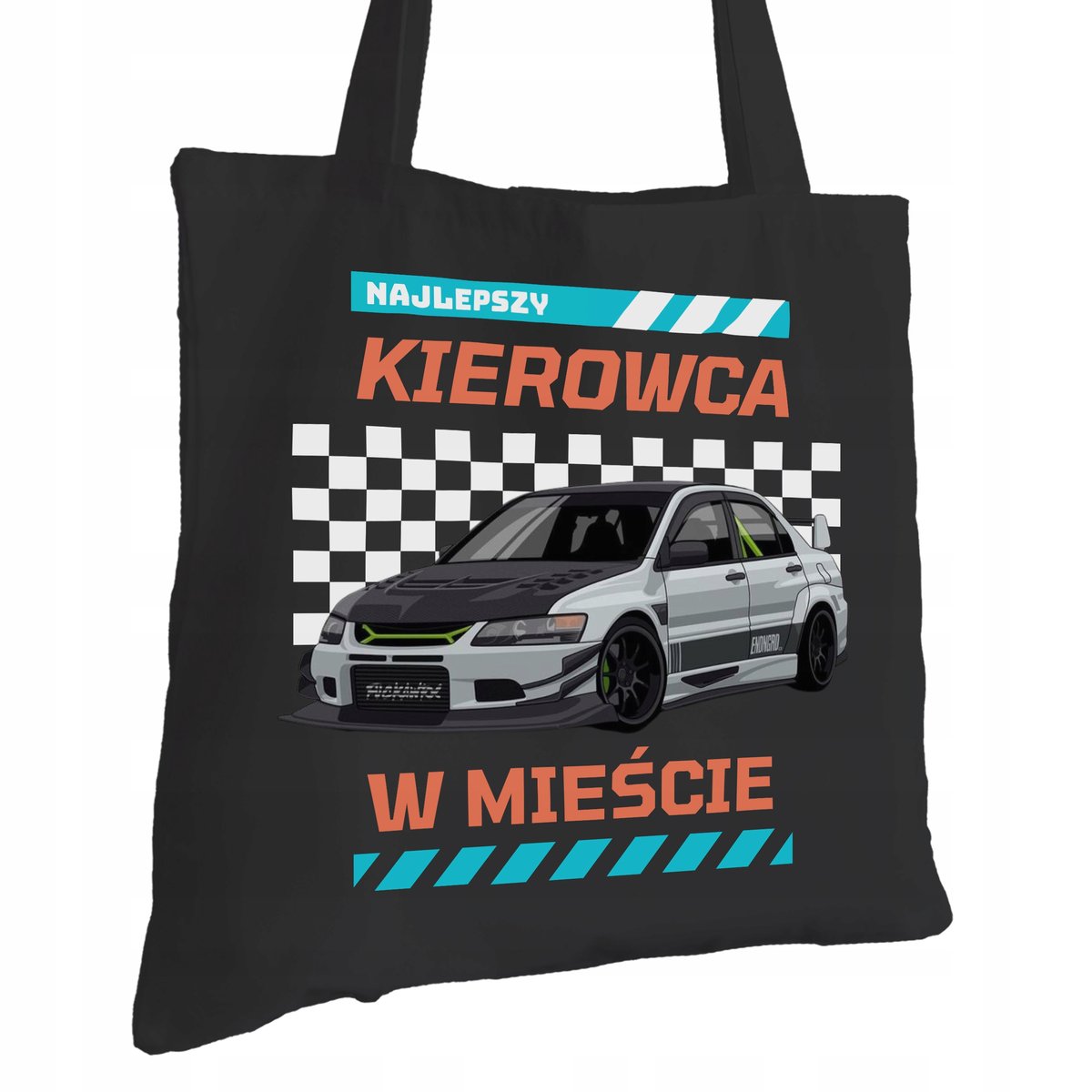 Torba Bawełniana dla Kierowcy Czarna Na Prezent ekologiczna Trwały Nadruk