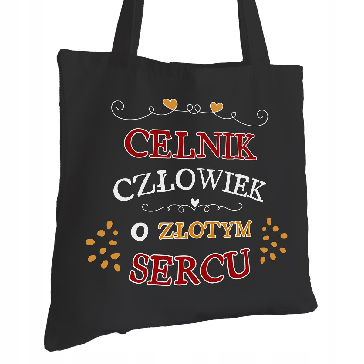 Torba Bawełniana dla Celnika Czarna Na Prezent ekologiczna Trwały Nadruk