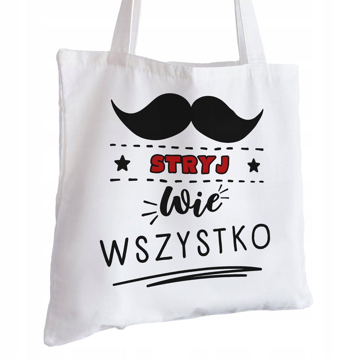 Torba Bawełniana biała dla Stryja Na Prezent ekologiczna Trwały Nadruk