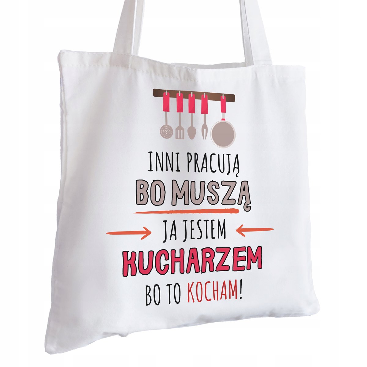 Torba Bawełniana biała dla Kucharza Na Prezent ekologiczna Trwały Nadruk