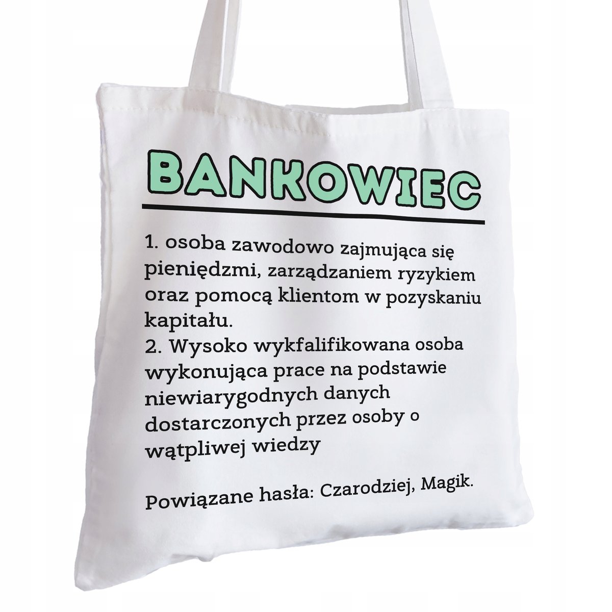 Torba Bawełniana biała dla Bankowca Na Prezent ekologiczna Trwały Nadruk