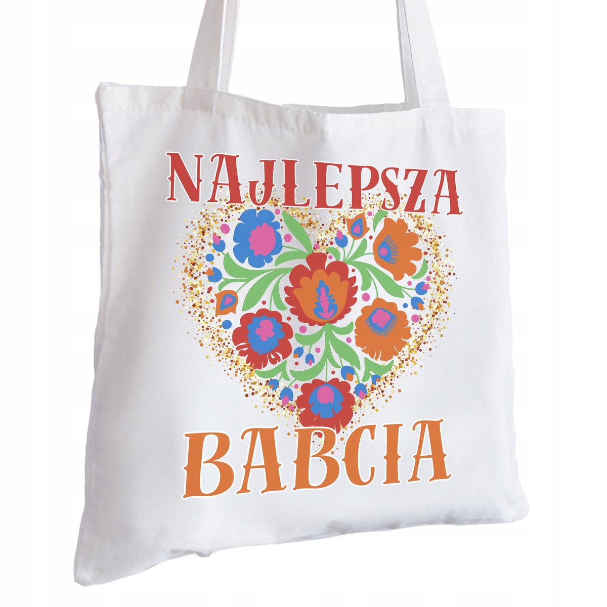 Torba Bawełniana biała dla Babci Na Prezent ekologiczna Trwały Nadruk