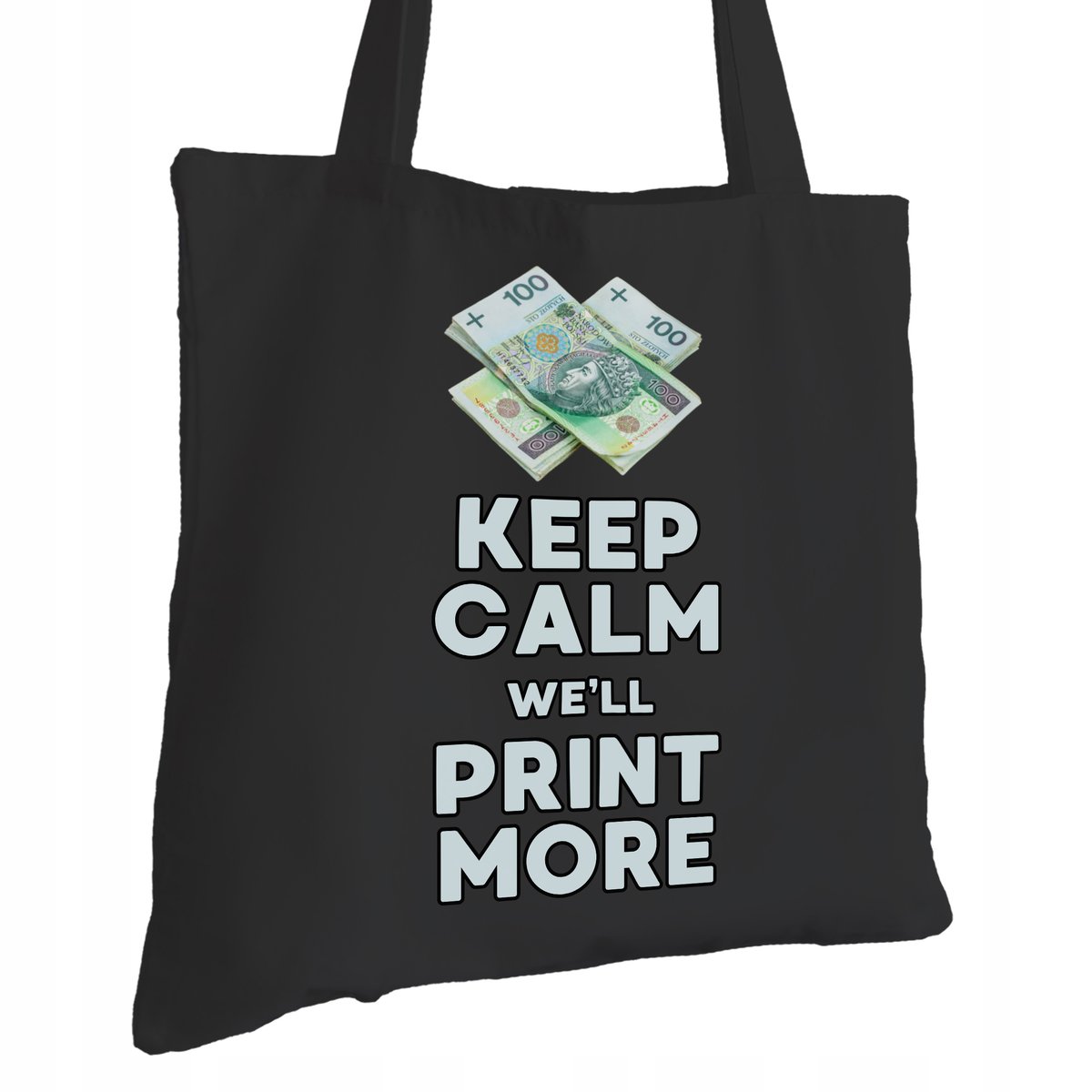 Torba Bawełniana dla Bankowca Czarna Na Prezent ekologiczna Trwały Nadruk