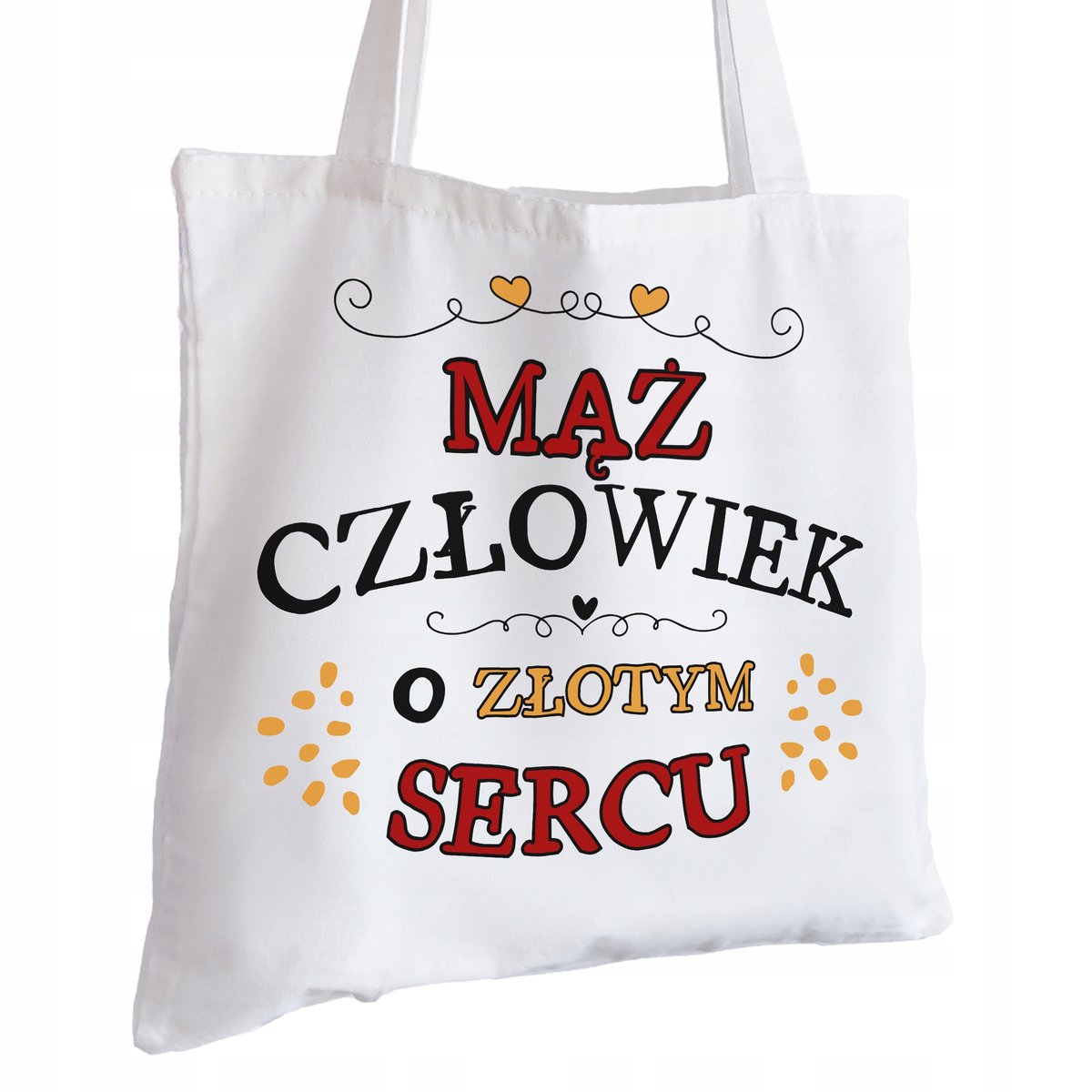 Torba Bawełniana biała dla Męża Na Prezent ekologiczna Trwały Nadruk