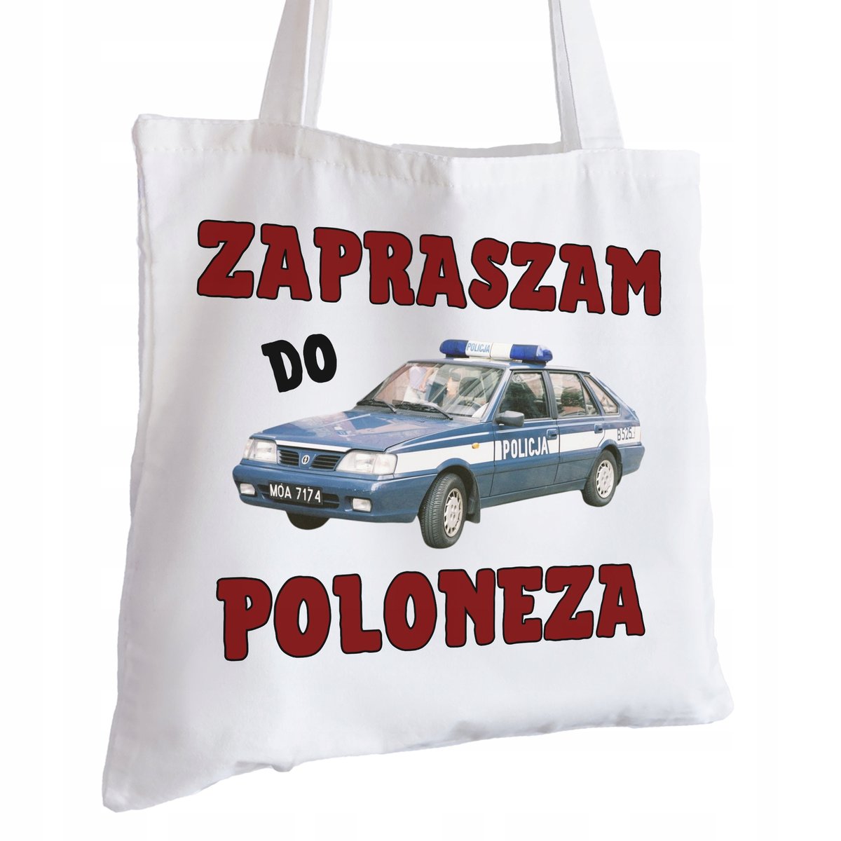 Torba Bawełniana biała dla Policjanta Na Prezent ekologiczna Trwały Nadruk