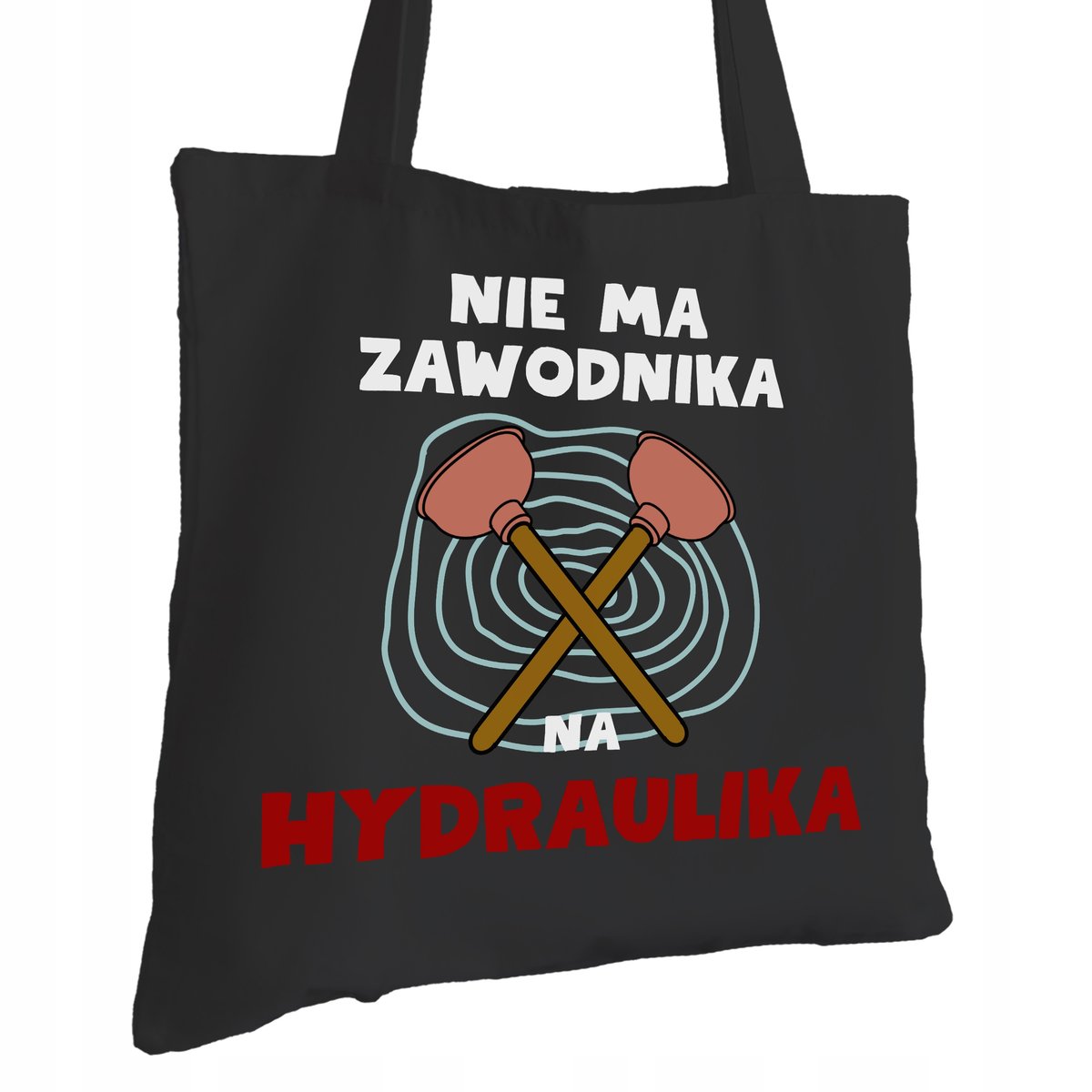 Torba Bawełniana dla Hydraulika Czarna Na Prezent ekologiczna Trwały Nadruk