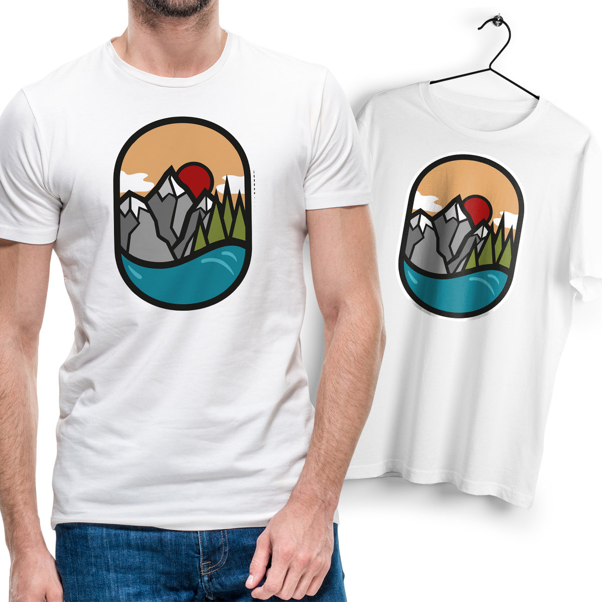 T-Shirt Podkoszulek Męski Outdoor living camping kemping góry Na Prezent