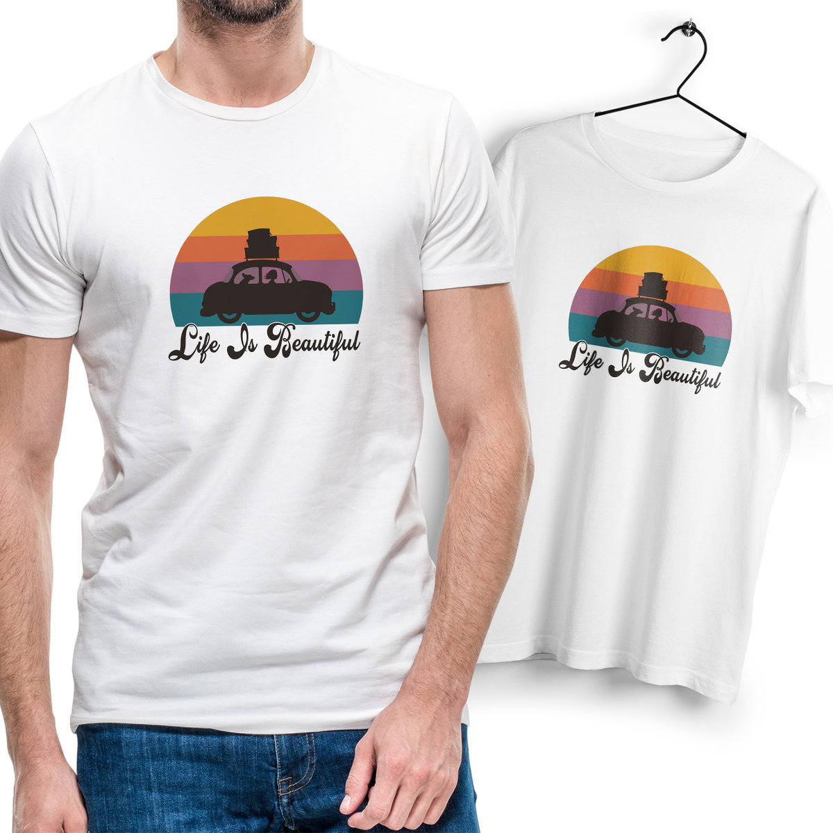 T-Shirt Podkoszulek Męski Outdoor living camping kemping góry Na Prezent