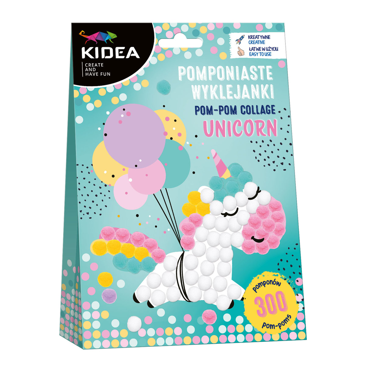 DERFORM, pomponiaste wyklejanki unicorn kidea
