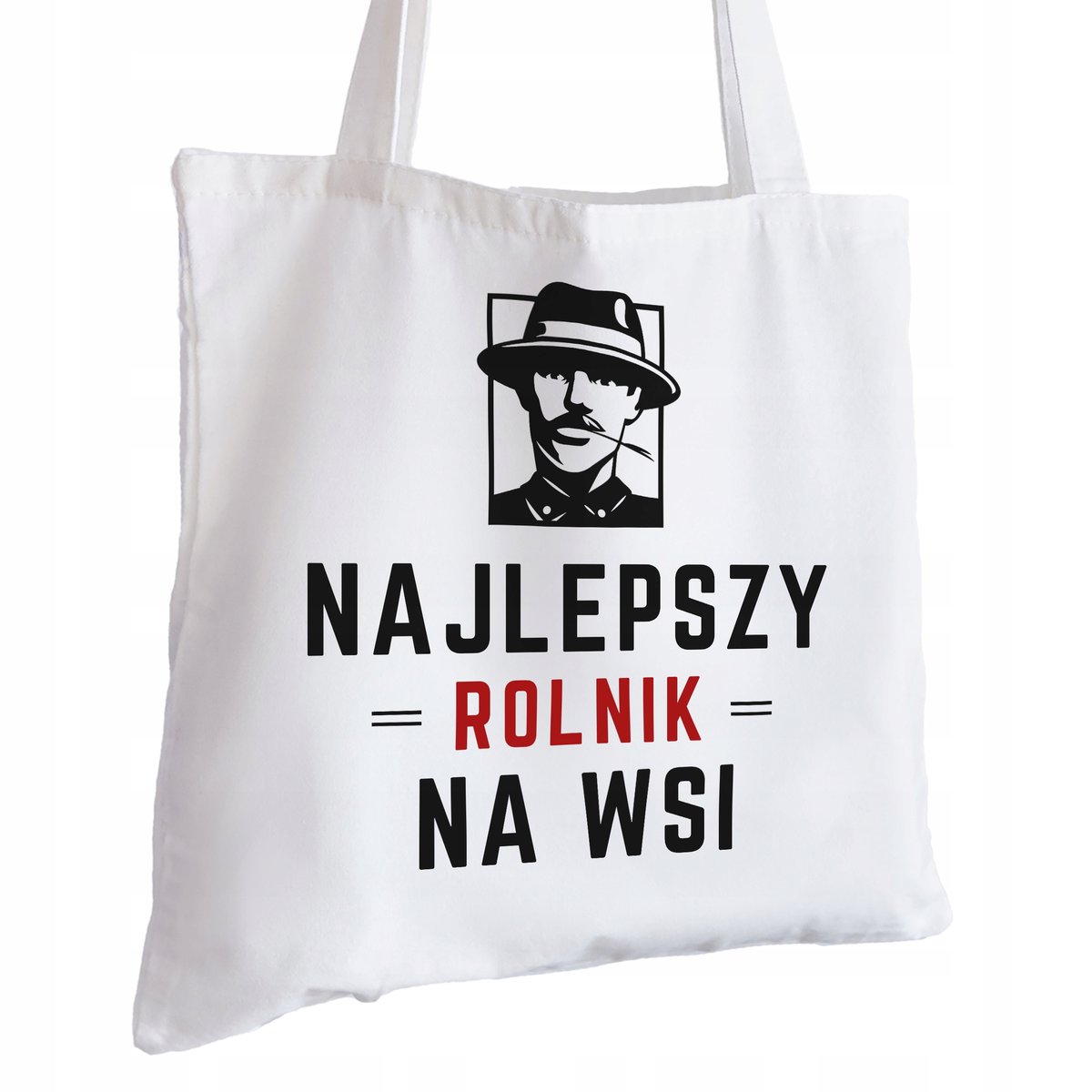 Torba Bawełniana biała dla Rolnika Na Prezent ekologiczna Trwały Nadruk